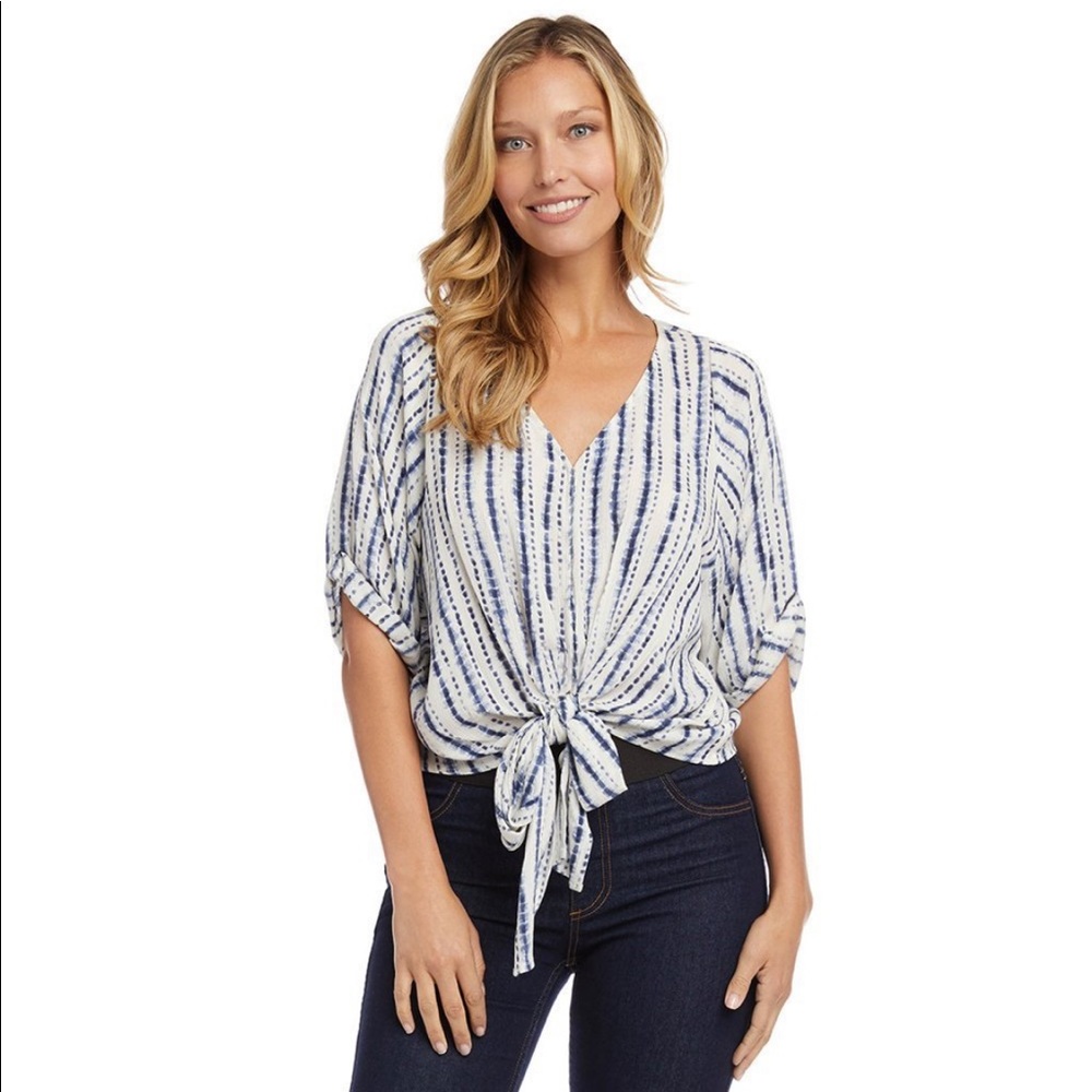 Tie front top Karen Kane size M